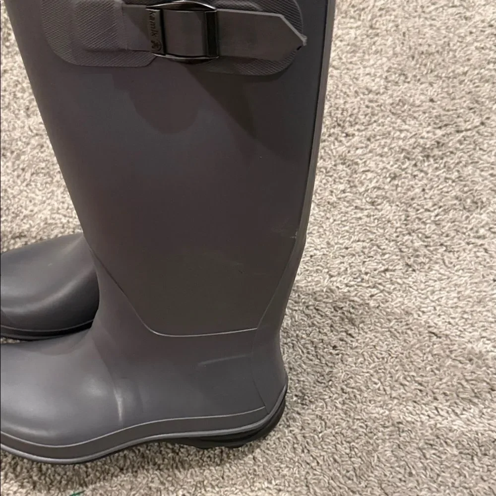 Kamik Gray Rubber Boots with Buckle